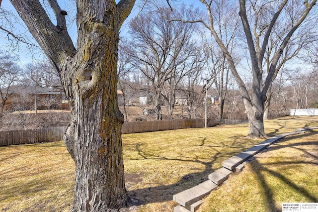 view of yard with fence