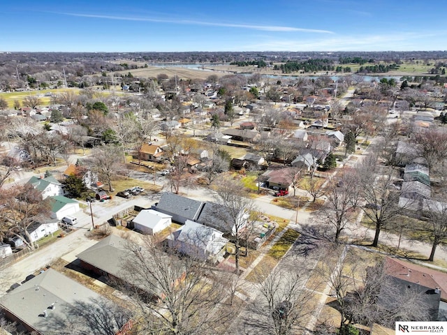 aerial view with a residential view