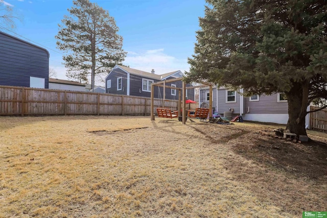 view of yard with fence