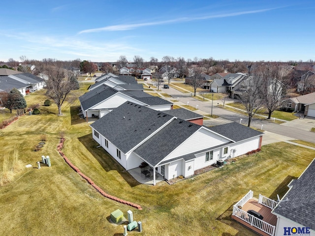 aerial view featuring a residential view