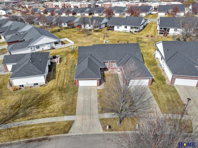 bird's eye view featuring a residential view