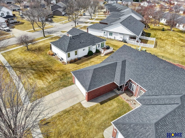 bird's eye view with a residential view