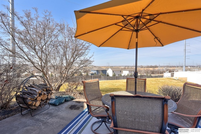 view of patio / terrace with fence private yard and outdoor dining space