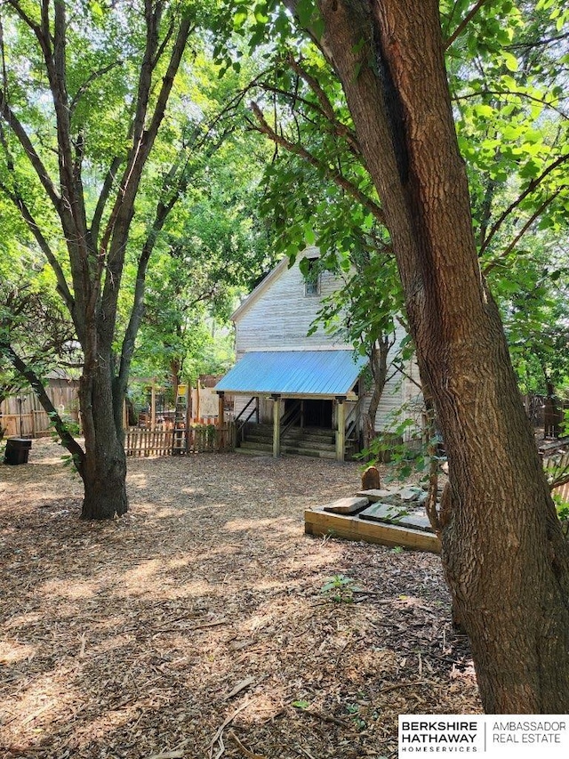 view of yard with fence