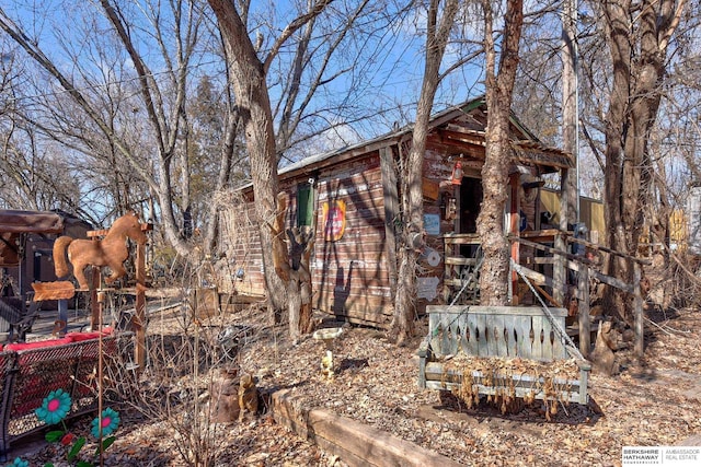 exterior space with an outdoor structure