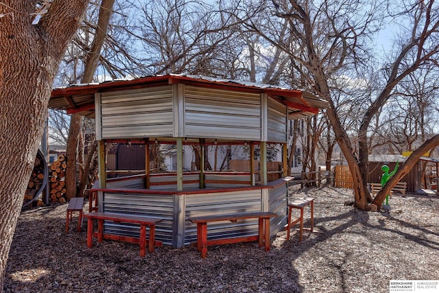 view of outdoor structure with fence