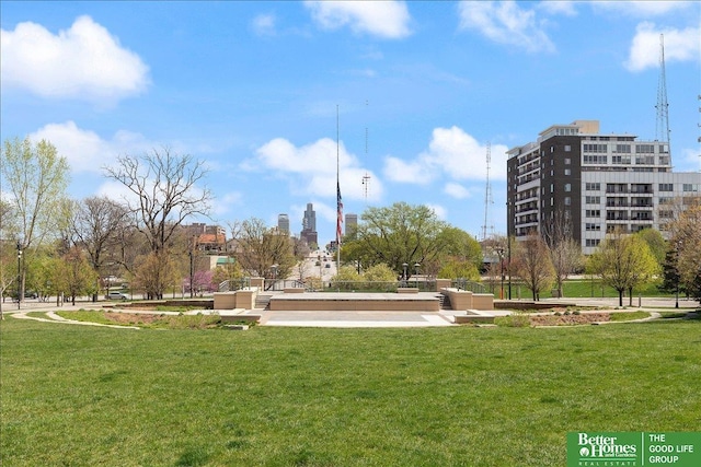 view of community with a lawn