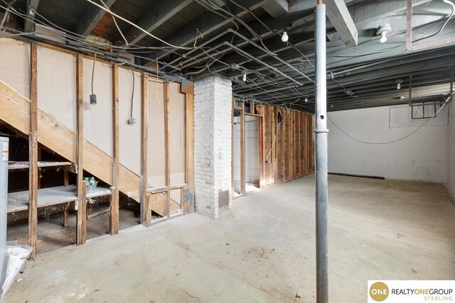 view of unfinished below grade area