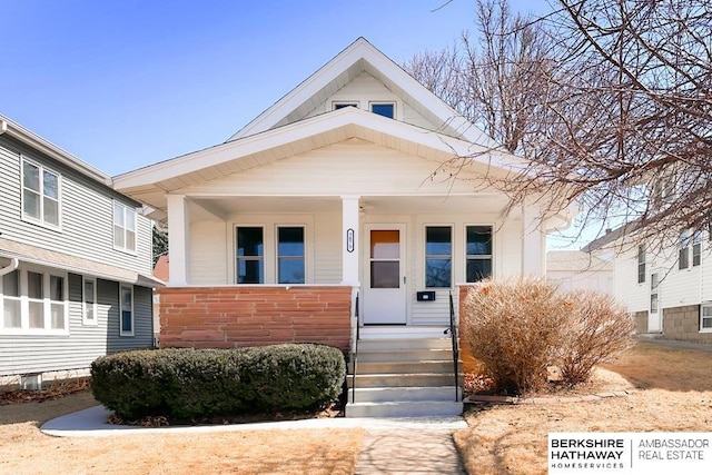 view of front of property with a porch