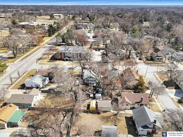 drone / aerial view with a residential view