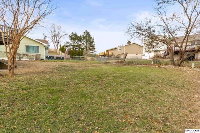 view of yard with fence