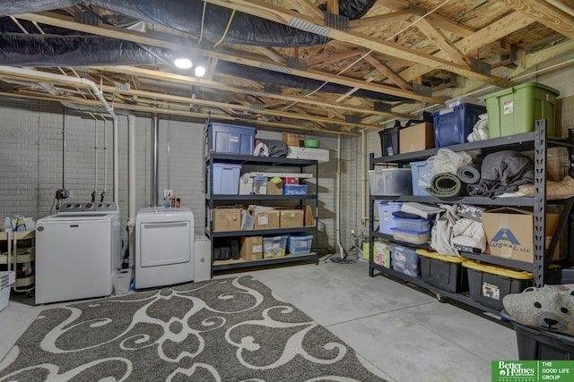 interior space featuring independent washer and dryer