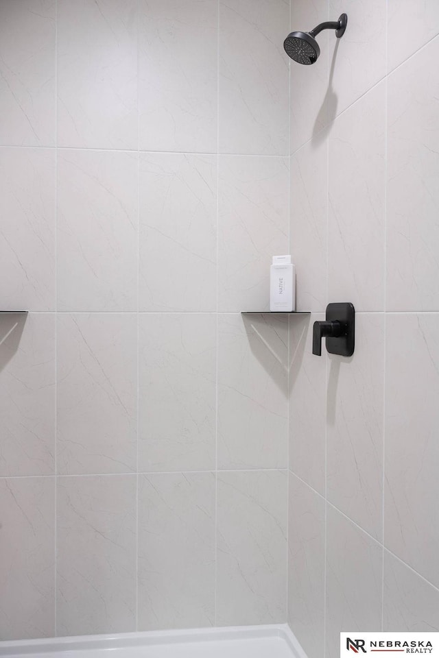 details with tiled shower