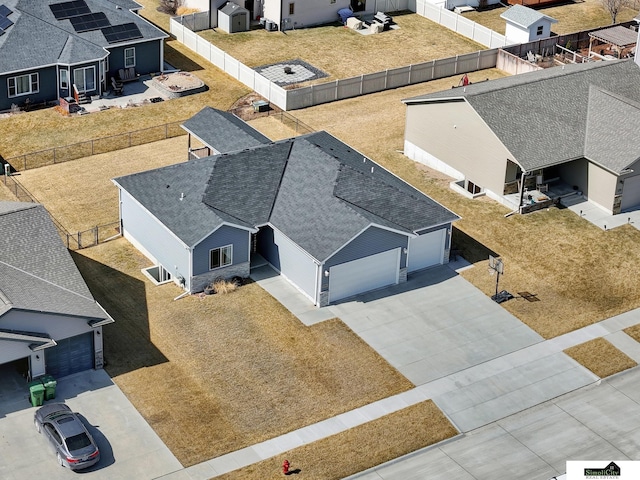 bird's eye view featuring a residential view