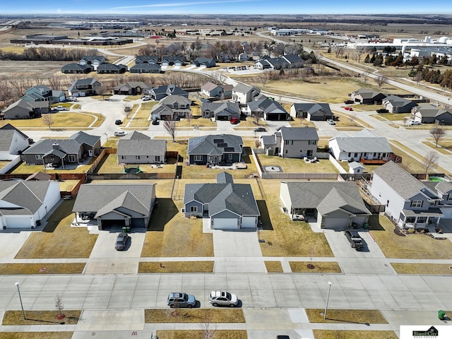 drone / aerial view with a residential view