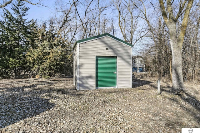 view of shed