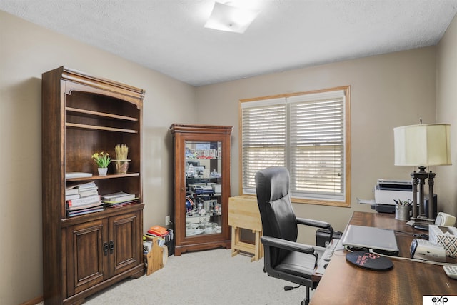 view of carpeted office space