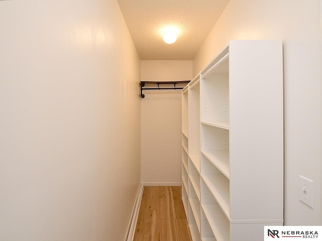 walk in closet featuring light wood-type flooring