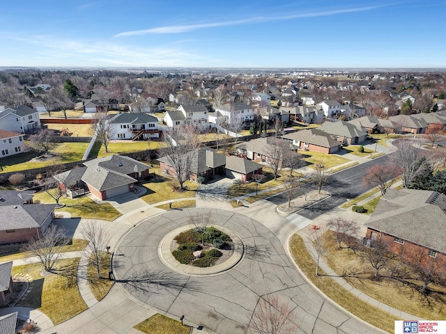 bird's eye view with a residential view