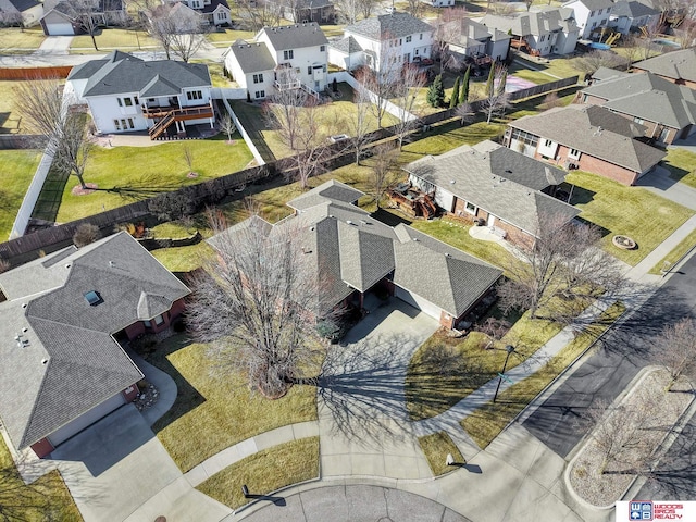 bird's eye view featuring a residential view