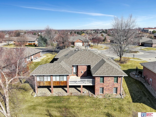 aerial view with a residential view