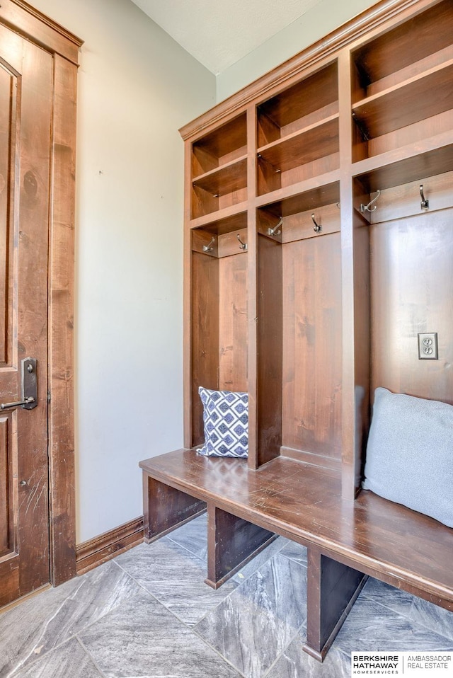 mudroom with baseboards