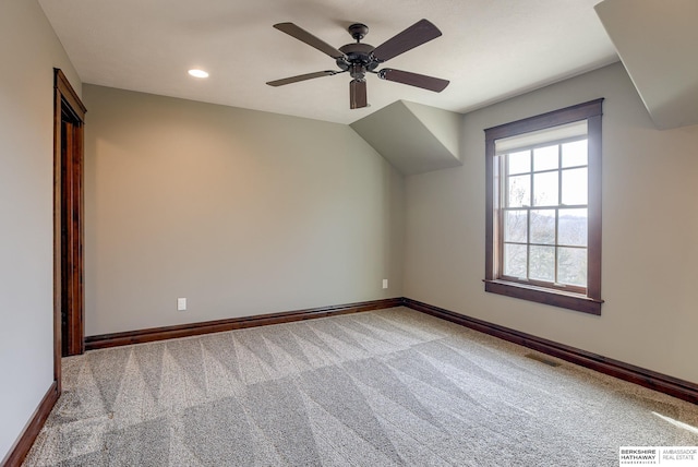 bonus room featuring carpet flooring, baseboards, and visible vents