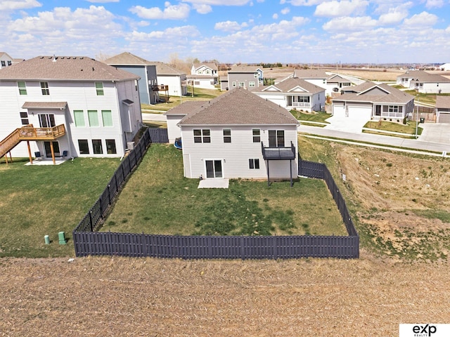 bird's eye view with a residential view