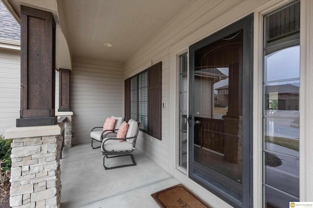 view of patio with a porch
