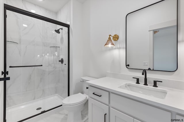 10907 N 167th St, Bennington, NE 68007 - full bathroom with toilet, a marble finish shower, vanity, and marble look tiles