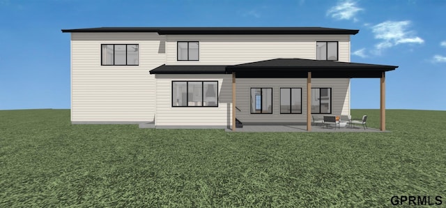 10907 N 167th St, Bennington, NE 68007 - back of property featuring a patio area and a lawn