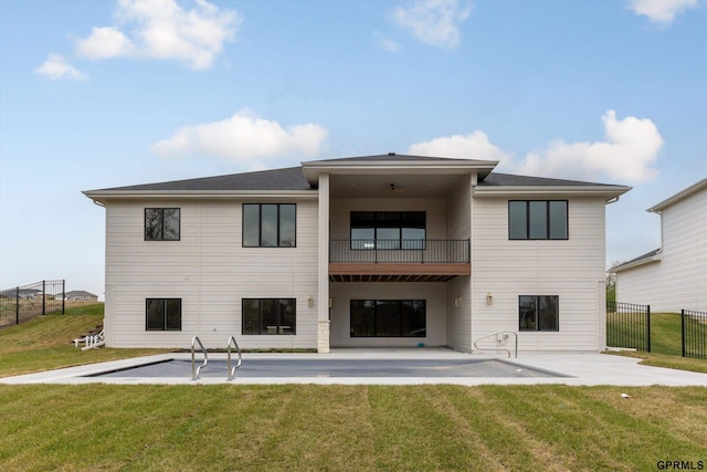 10907 N 167th St, Bennington, NE 68007 - rear view of house featuring a balcony and a patio area