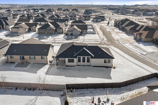 aerial view with a residential view