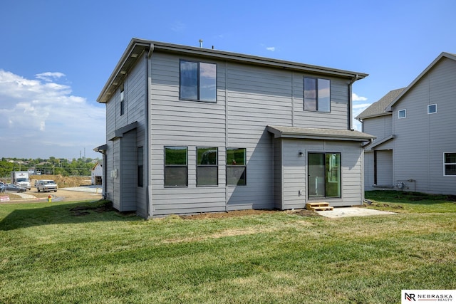 17547 Potter St, Bennington, NE 68007 - back of house with entry steps and a lawn