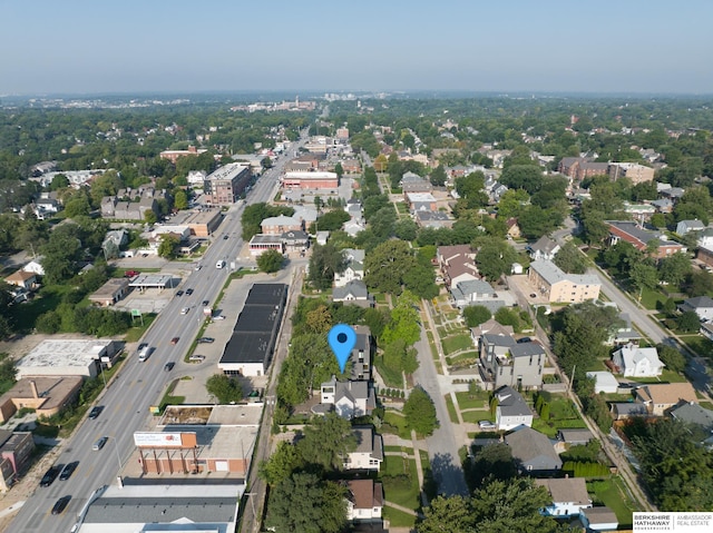 aerial view with a residential view