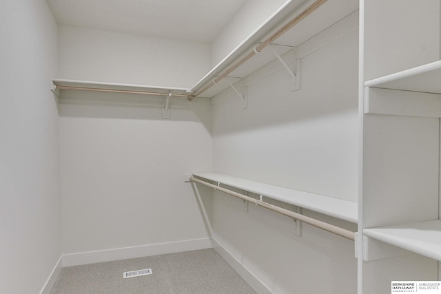 walk in closet featuring visible vents