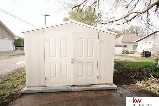 view of shed