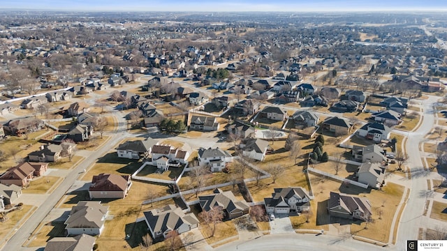 aerial view with a residential view