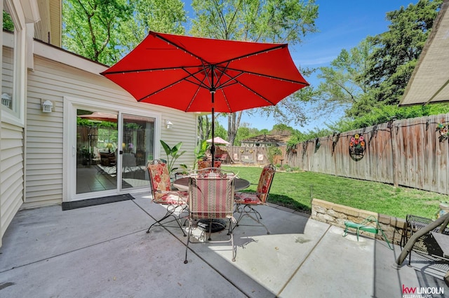 view of patio / terrace featuring outdoor dining space