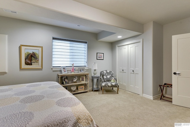 8914 N 171st St, Bennington, NE 68007 - bedroom featuring light carpet, a closet, baseboards, and recessed lighting