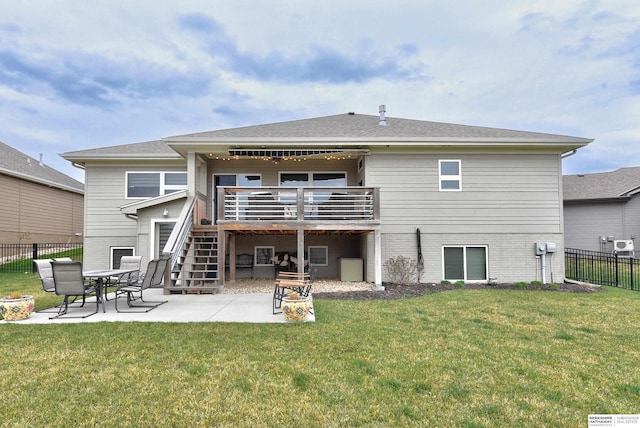 8914 N 171st St, Bennington, NE 68007 - back of house with a patio, stairway, and brick siding
