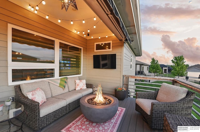 8914 N 171st St, Bennington, NE 68007 - wooden terrace featuring a fire pit