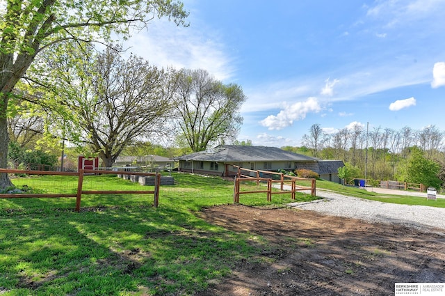view of yard with fence