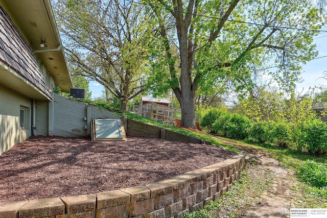 view of yard with fence