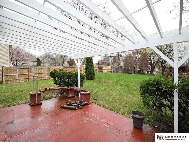 view of patio with a fenced backyard