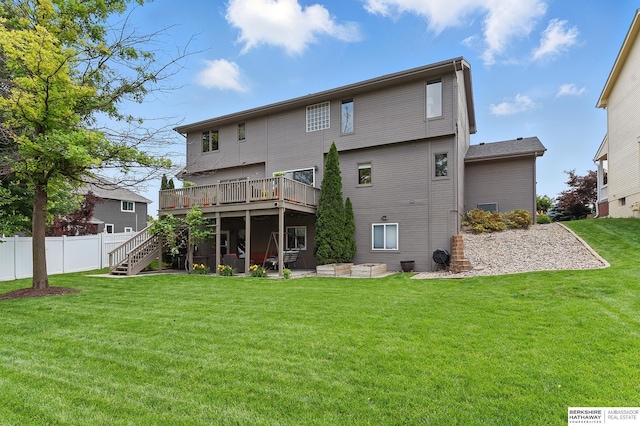 6520 N 157th St, Omaha, NE 68116 - back of house featuring stairs and a deck