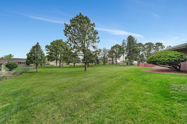 view of yard with fence