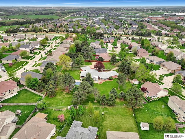 bird's eye view featuring a residential view