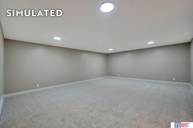 10551 Majestic Ln, Lincoln, NE 68527 - unfurnished room with carpet floors, baseboards, and recessed lighting