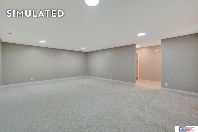 10551 Majestic Ln, Lincoln, NE 68527 - finished below grade area with baseboards, carpet, and recessed lighting